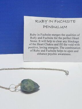 Vintage Ruby in Fuchsite Pendulum for Dowsing